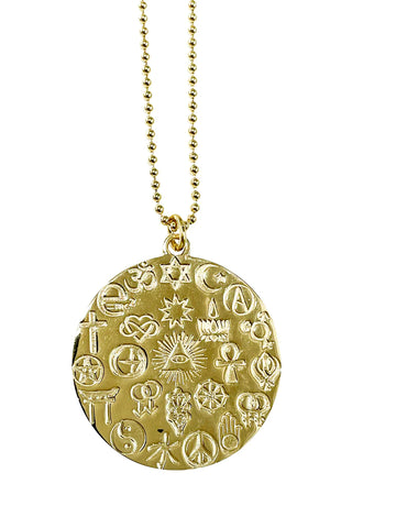 WORLD PEACE 14K SOLID YELLOW GOLD PENDANT
