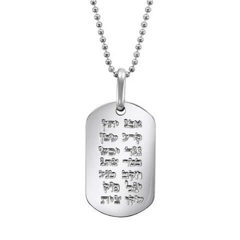 NECKLACE: STAINLESS STEEL DOG TAG (LARGE) ENGRAVED WITH ANA BEKOACH